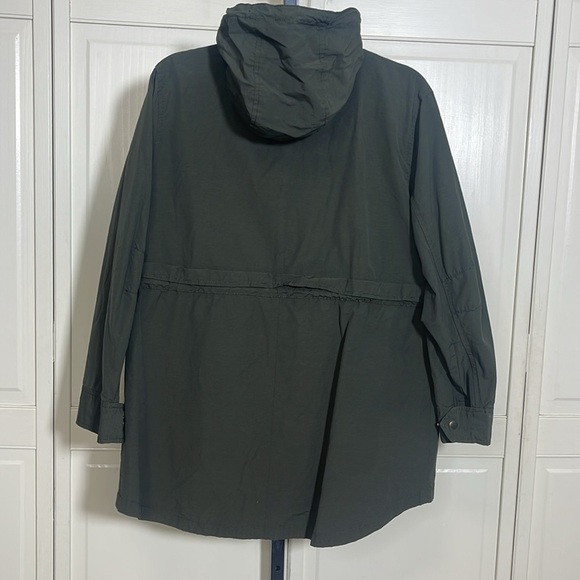 J.Crew Womens Olive Green Full Zip Snap Drawstring Hooded Cargo Utility Jacket S - Picture 8 of 12